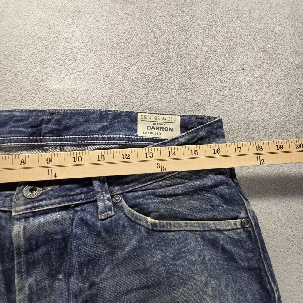 Diesel Jeans Mens 30x32 Blue Darron Regular Slim Tapered Button Fly 008B9
